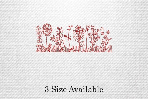 A Design Review: Red Wildflower Outline Border Embroidery