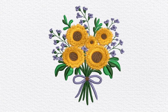 A Designer's Review of the Sunflower Bouquet Embroidery Pattern