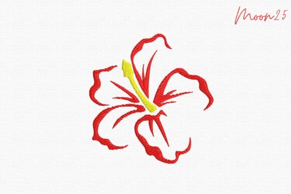 A Graceful Outline Hibiscus for Meaningful Handmade Gifts