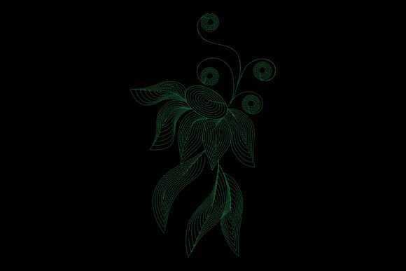 Abstract Linework Flower: A Modern Embroidery Marvel