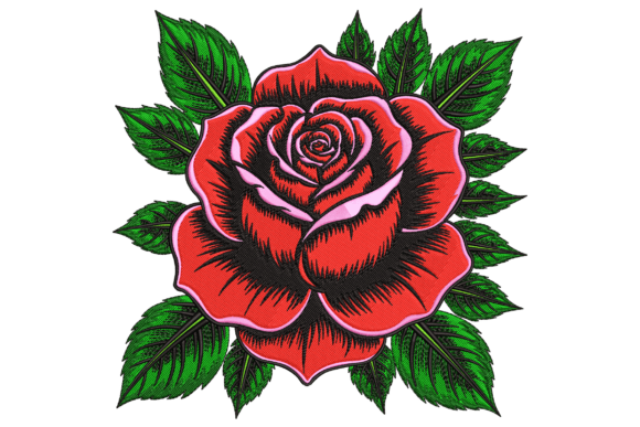 Bold Rose Flower: A Designer's Guide for Holiday Embroidery
