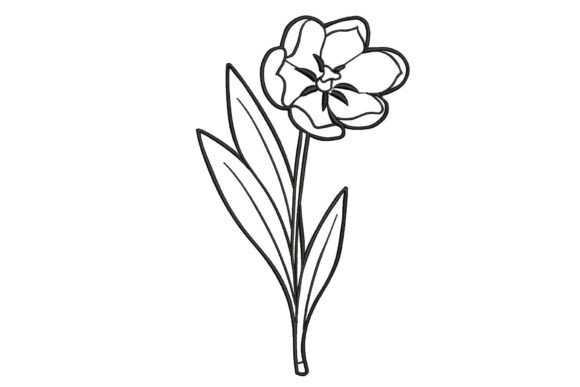 Charming Black Flower for Unique Embroidery