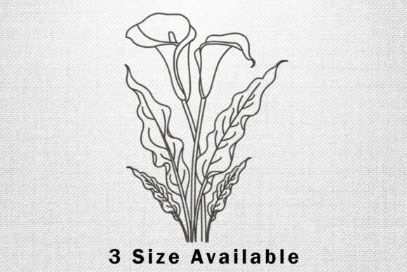 Charming Calla Lily Line Art for Holiday Embroidery
