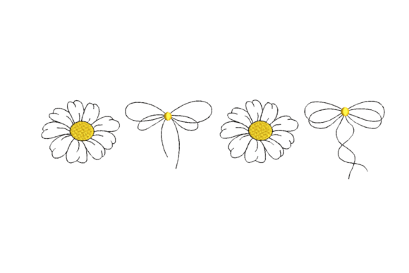 Charming Coquette Daisy Line Art Embroidery