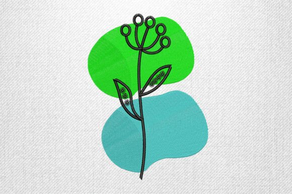 Charming Modern Abstract Flower Embroidery