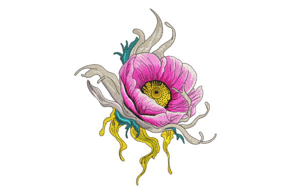 Charming Peony Flower Embroidery Design