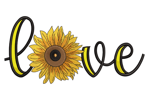Cheerful Sunflower Love: A Versatile Embroidery Design