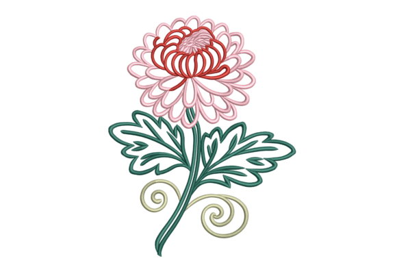 Chrysanthemum Flourish: A Festive Embroidery Design