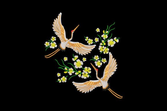 Elegant Dancing Cranes in Spring Bloom