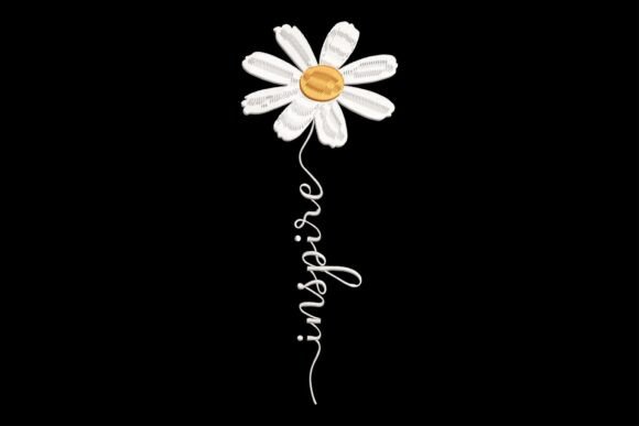 Elegant Inspire Daisy Flower Embroidery Design