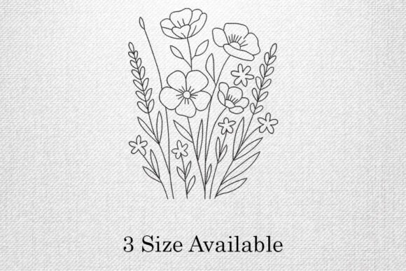 Floral Outline: A Stylish Embroidery Design for Business