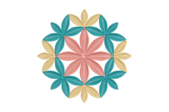 Geometric Floral Mandala: A Versatile Embroidery Design