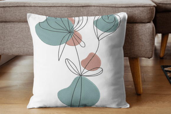 Green Pink Blooms: A Premium Embroidery Design