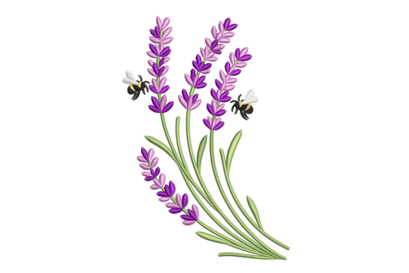 Lavender Bees: A Charming Addition to Your Embroidery