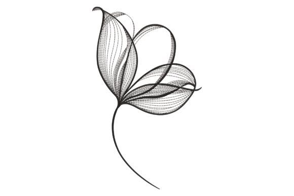 Minimal Line Flower: A Delicate Embroidery Design