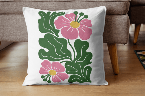 Modern Abstract Floral Embroidery Design