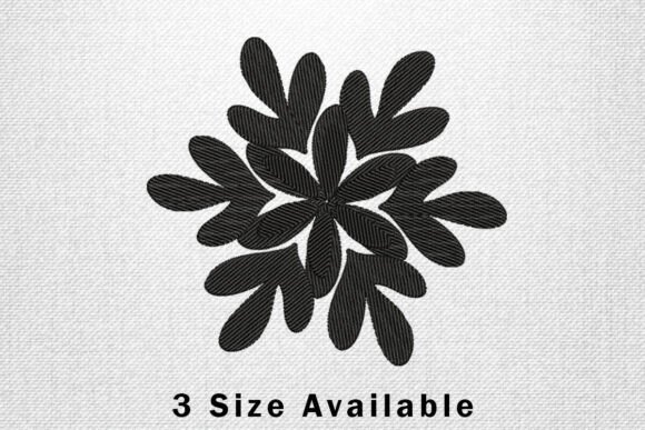 Modern Black Flower: A Versatile Embroidery Design
