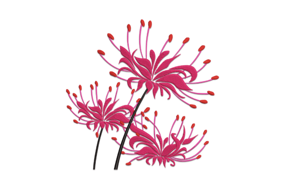 Red Spider Lily: A Festive and Elegant Embroidery Design