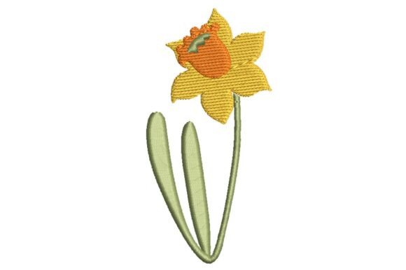 Yellow Daffodil Embroidery: A Springtime Delight